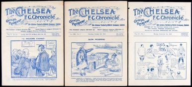 Three Chelsea v Sunderland programmes dating between 1910 and 1919,
12th March 1910,