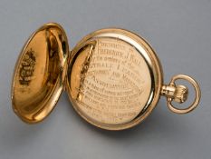 An 18ct. gold watch presented to the Football Association Secretary Sir Frederick J.