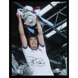 A Billy Bonds signed photograph of the moment in 1980 when the West Ham United captain lifted the F.