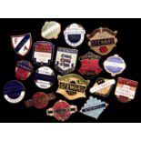 A group of seventeen gilt-metal & enamel Football Association Steward's badges from the 1950s,