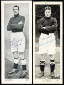 A pair of Topical Times panel cards signed by the famous goalkeepers Frank Swift and Sam Bartram,