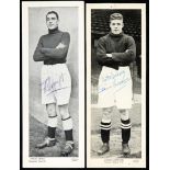 A pair of Topical Times panel cards signed by the famous goalkeepers Frank Swift and Sam Bartram,