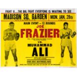 A promotional poster for the Joe Frazier v Muhammad Ali World Heavyweight Championship fight at