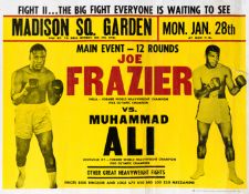 A promotional poster for the Joe Frazier v Muhammad Ali World Heavyweight Championship fight at