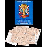A set of unused 1966 World Cup tickets for the ten matches played at Wembley Stadium,
6 x 1/8thf,