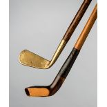 A scared-neck holly head golf club walking stick circa 1910,