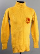 John Harkness: a yellow Scotland international goalkeeping jersey worn in the match v Wales at