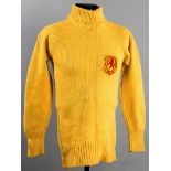 John Harkness: a yellow Scotland international goalkeeping jersey worn in the match v Wales at