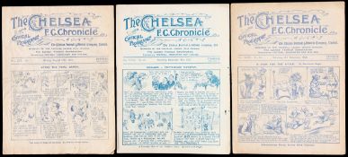 Three Chelsea v Tottenham Hotspur programmes,
16.12.22, 27.8.1923 & 8.12.