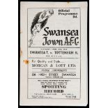 Swansea Town v Tottenham Hotspur programme 29th April 1950