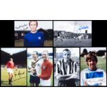 A collection of 125 signed modern photographs of footballers from the 1950s to 1980s,
6 by 4in.