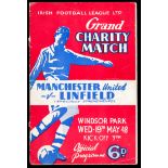 Linfield v Manchester United programme 19th May 1948,