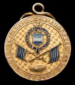 A South Shields Rugby Football Club medal 1895,
in 9ct.