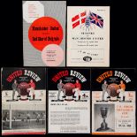 69 Manchester United home programmes,
homes, 1948-49 x 1, 50-51 x 1, 54-55 x 1, 55-56 x 3,