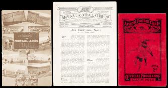 Three Arsenal v Tottenham Hotspur North London Derby programmes,
25.10.1924, 2.1.