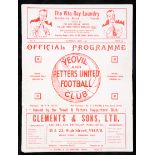 Yeovil and Petters United v Arsenal programme 24th September 1932,