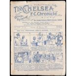 20 Chelsea programmes season 1928-29,
Football League fixtures v Southampton, Reading, Preston (x 2,