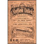 Sheffield United v Sunderland programme 5th April 1915,
as originally issued,