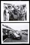 Fourteen archive motor racing photographic prints,
the subjects including the 1938 Donington,