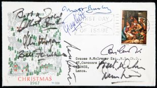 A Christmas 1967 postal cover signed by