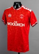 A red Charlton Athletic No.2 jersey seas