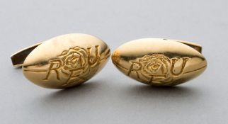 A pair of 18ct. gold Rugby Football Unio