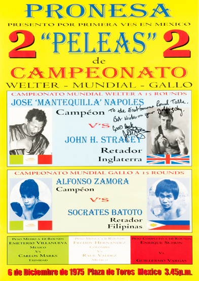 A rare boxing poster for John H Stracey'