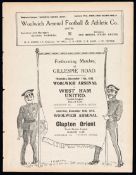 Woolwich Arsenal v Leeds City programme