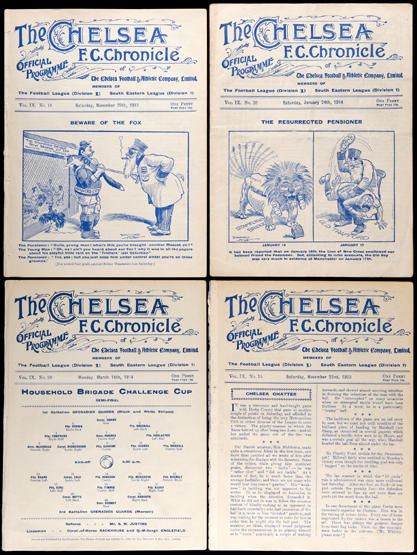 Nine Chelsea home programmes season 1913