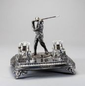 A Victorian silver-plated golfing desk s