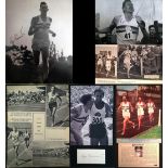 Four signed Roger Bannister pictures,