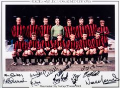A photographic print signed by the Manchester City 1969 F.A.