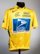 A Lance Armstrong signed 2004 Tour De France yellow jersey,
signature in black marker pen,