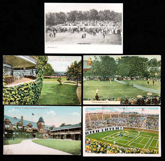 Four tennis postcards of Newport, Rhode Island, home of the early U.S.