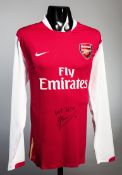 Dennis Bergkamp: a signed Arsenal jersey,
a player-spec 2006-2008 long-sleeved home shirt,