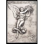 A Paris 1900 Olympic Games silver award plaque,
silver, designed by F.