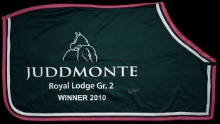 The winner's sheet worn by Frankel after his victory in the Juddmonte Royal Lodge Stakes at Ascot