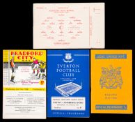 Four Manchester United programmes,
a single-sheet reserves home issue v Liverpool 1.9.