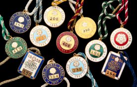 12 gilt-metal & enamel members' badges for York,
1957, 1958, 1959, 1961, 1962, 1964, 1965, 1967,