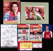 A collection of modern Arsenal signed memorabilia,
match programmes, team sheets, photographs,