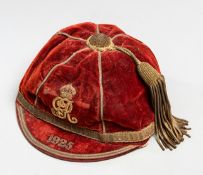 Wick Powell: a red Army international rugby cap 1925,
inscribed 1925, named inside W.C.