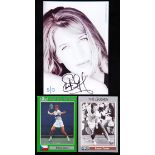 Seven autographed tennis promo postcards,
Steffi Graf (x 2), Wilhelm Bungert, Eric Jelen,