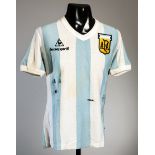 Carlos Guillermno Fren: a sky blue & white striped Argentina No.