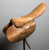 The saddle used by Willie Carson when completing the 1980 Derby and Oaks double aboard Henbit and