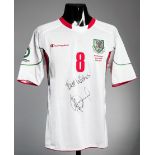 Aaron Ramsey: a signed white Wales No.