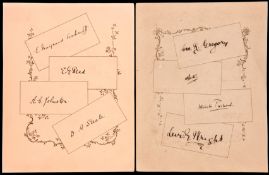 Two pages of cricket autographs collected on the occasion of the county championship match