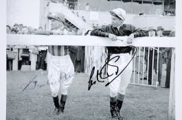 A double-signed photograph of the champion jockeys Scobie Breasley & Lester Piggott,
8 by 12in.