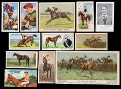 A collector's album of cigarette cards containing 14 full sets with horse racing themes,