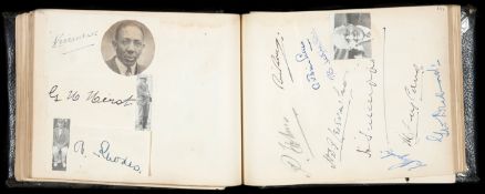 A cricket autograph album,
including the 1949 New Zealanders, 1951 South Africans,