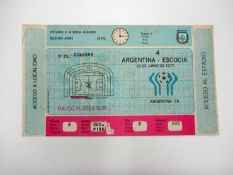 A ticket for the Argentina v Scotland international played at Estadio C.A.